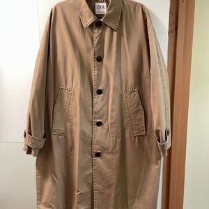 Zara Men's Classic Brown Trench Coat